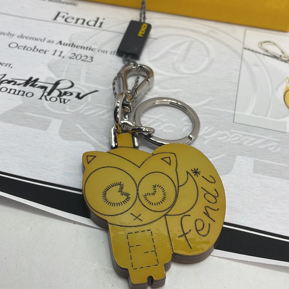 Authentic FENDI raccoon/squirrel keychain, new with tags box and COA - Picture 2 of 9